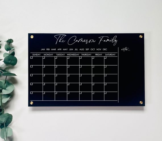 Monthly Acrylic Wall Calendar With Notes