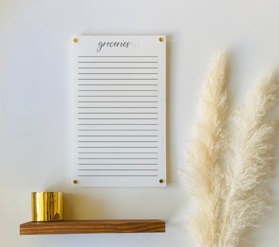 Acrylic Grocery List For Wall
