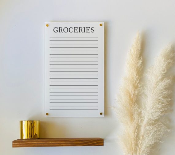 Acrylic Grocery List For Wall