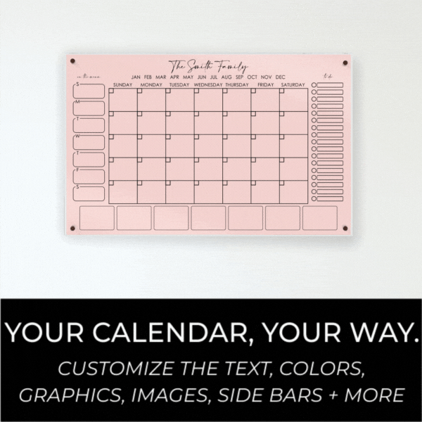 Monthly Acrylic Wall Calendar
