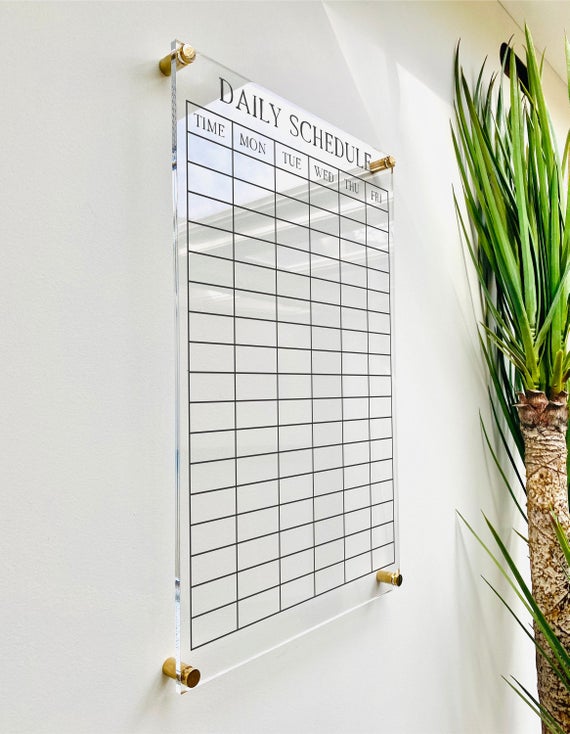 Acrylic Daily Schedule Board For Wall