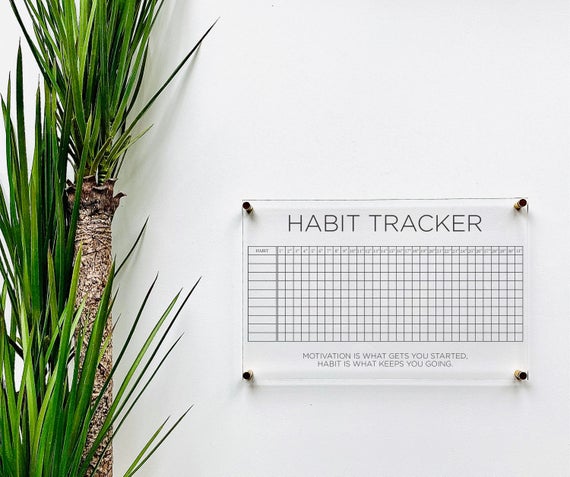 Acrylic Habit Tracker Board For Wall
