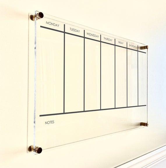 Acrylic Weekly Calendar Board For Wall 1801 Co