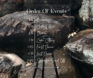 Personalized Order of Events Sign