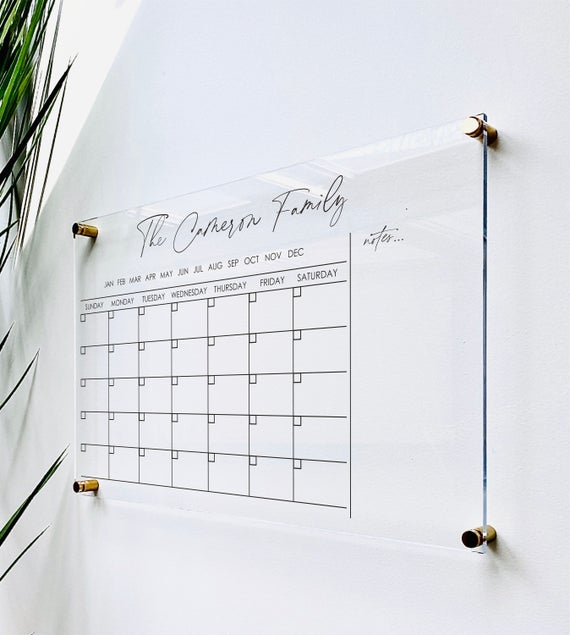 Personlized Acrylic Calendar For Wall 1801 & Co.