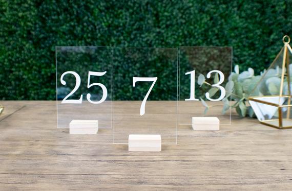 Wedding Table Numbers with Holders