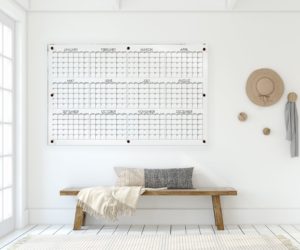 12 Month Calendar For Wall, White Acrylic