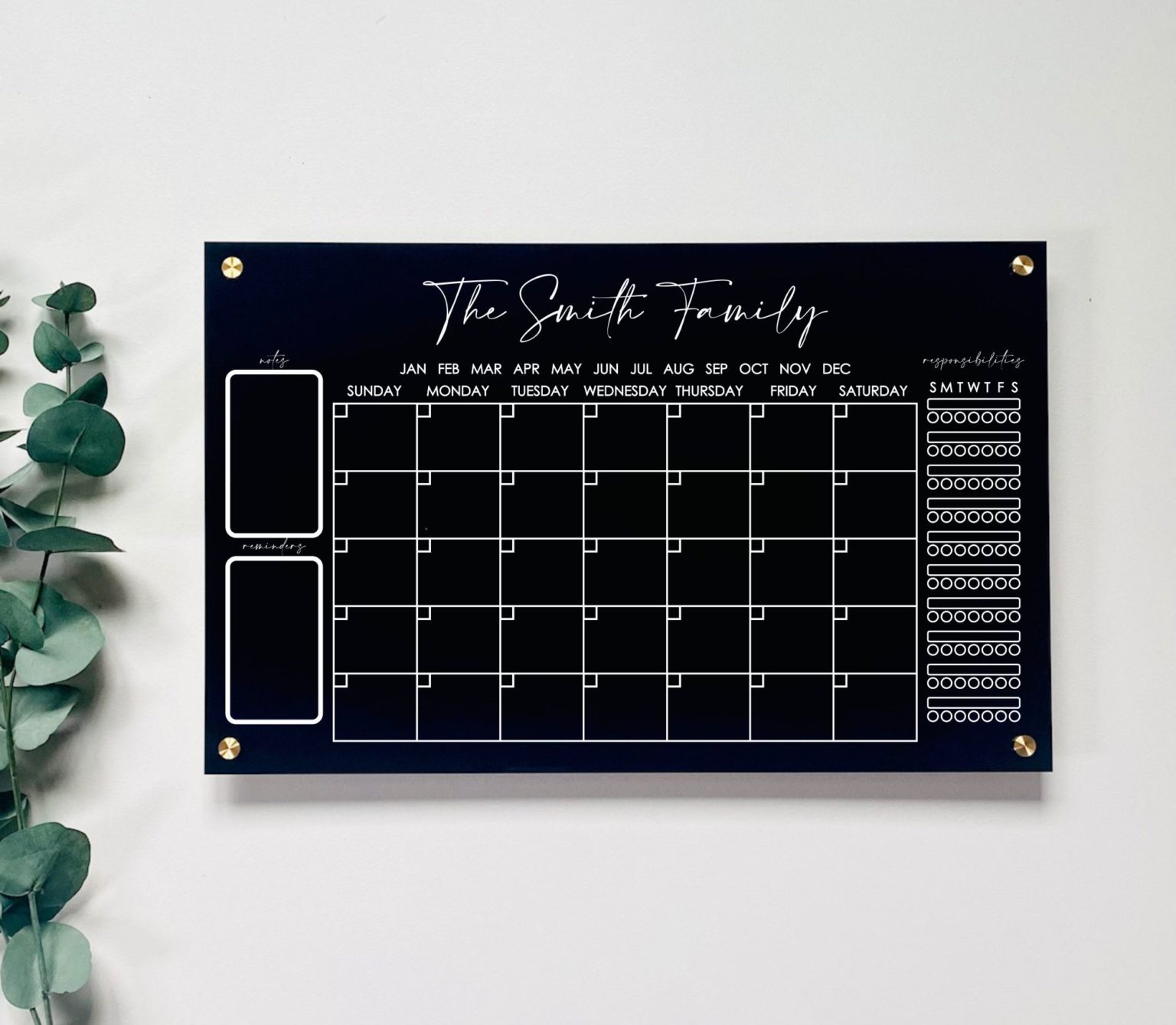 Personalized Acrylic Calendar For Wall 1801 Co