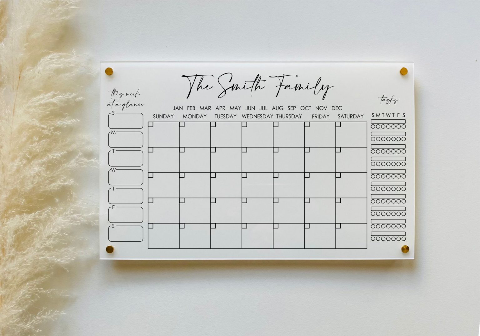 Personalized Acrylic Calendar For Wall 1801 & Co