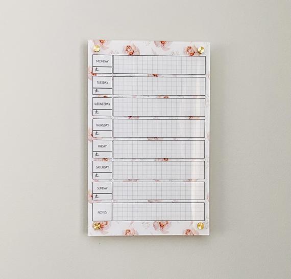 Acrylic Weekly Calendar Board For Wall