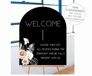 Custom Arched Acrylic Wedding Welcome Sign