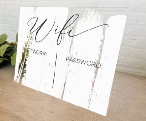 Acrylic Guest WiFi Password Board for Desktop, 8"x10"