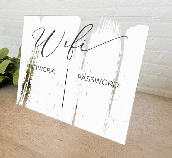 Acrylic Guest WiFi Password Board for Desktop, 8"x10"