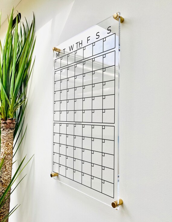 Acrylic Monthly Calendar For Wall