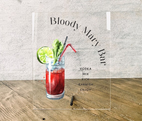 Custom Bloody Mary Bar Acrylic Table Sign