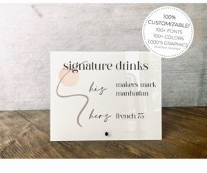 Custom Signature Drinks Acrylic Bar