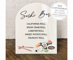 Custom Sushi Bar Table Sign