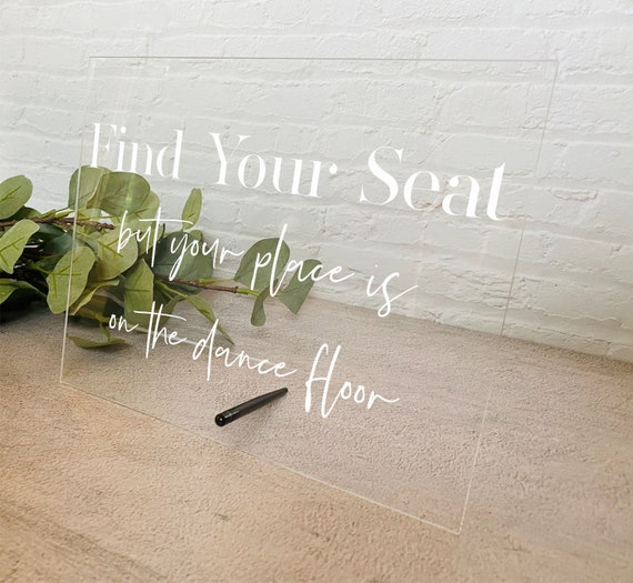 Find Your Seat Escort Card Table Sign