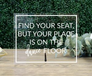 Find Your Seat Escort Table Sign