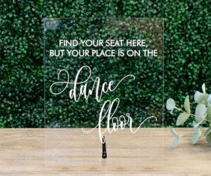 Find Your Seat Here - Escort Card Table Sign