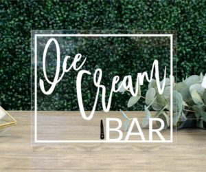 Ice Cream Bar Table Sign