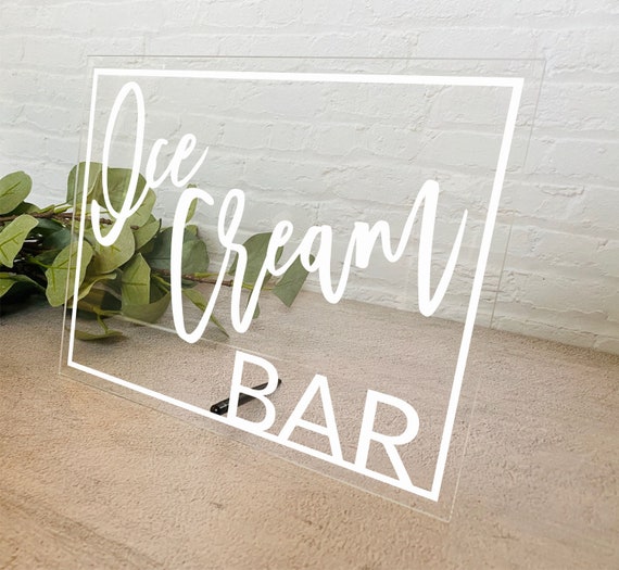 Ice Cream Bar Table Sign