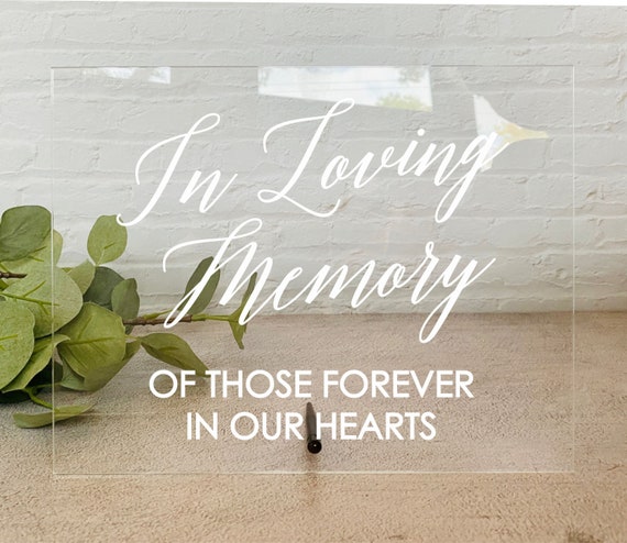 In Loving Memory, Memorial Table Sign