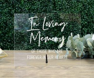 In Loving Memory, Memorial Table Sign