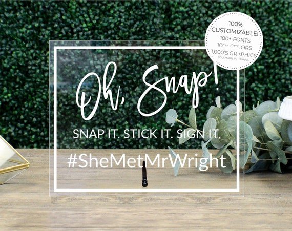 Oh, Snap! Personalized Hashtag Sign