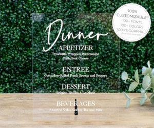 Personalized Dinner Menu Acrylic Sign
