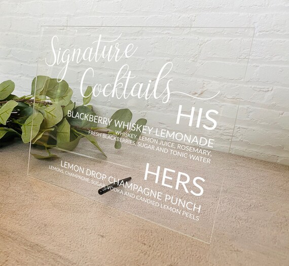 Personalized Wedding Cocktail Sign