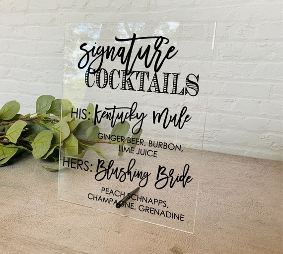 Personalized Wedding Cocktail Sign