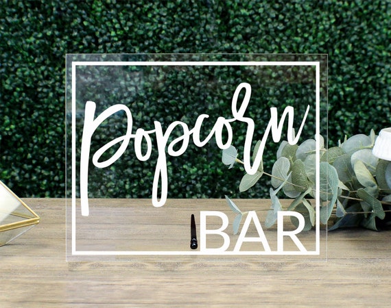 Popcorn Bar Table Sign