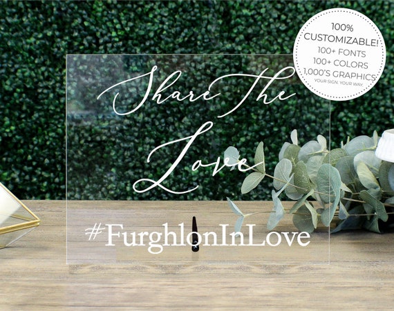 Share The Love, Personalized Hashtag Sign