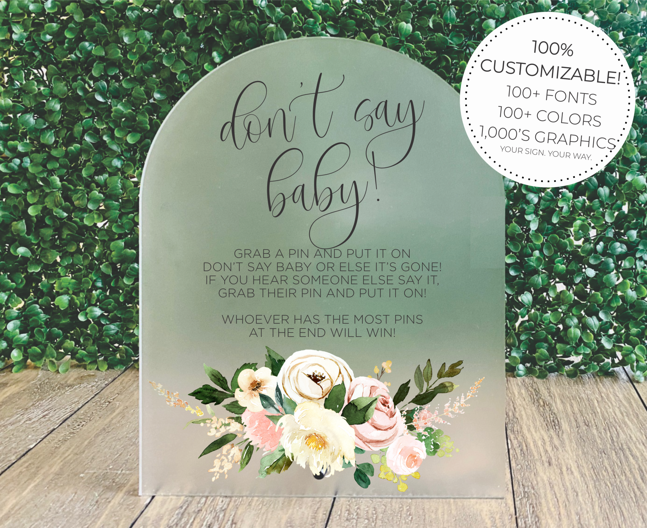 Acrylic Baby Shower Table Sign 1801 & Co.