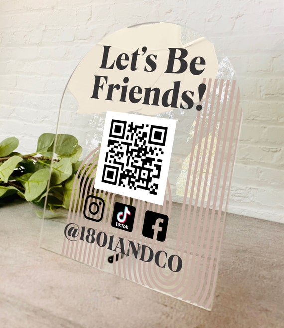 Acrylic Business QR Code Table Sign