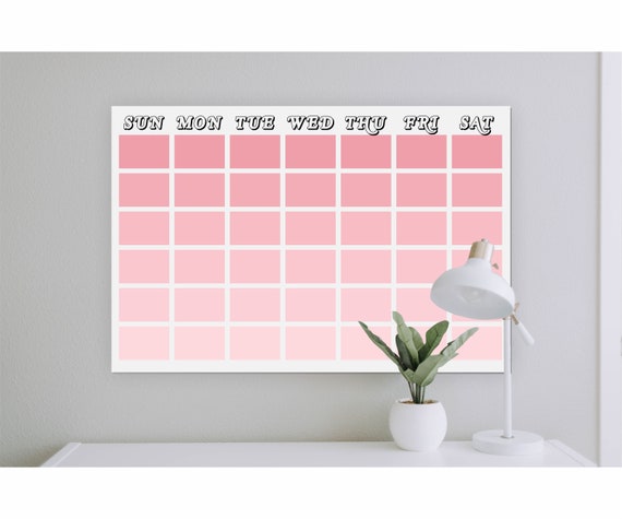 Repositionable Dry Erase Monthly Calendar