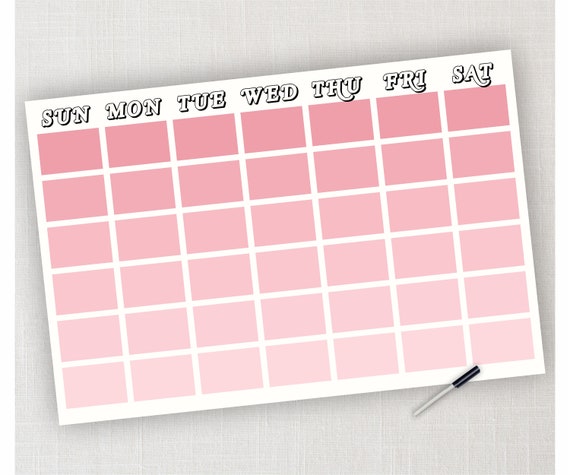 Repositionable Dry Erase Monthly Calendar