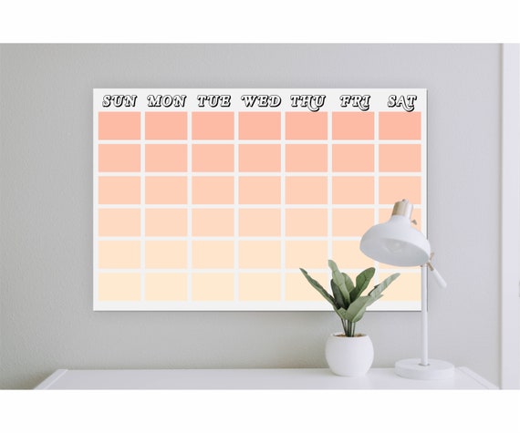 Repositionable Dry Erase Weekly Calendar