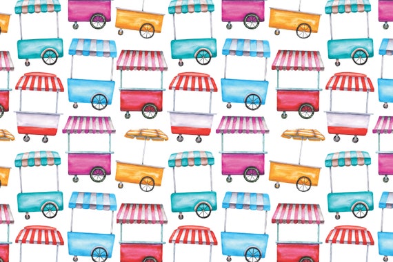 Food and Drink Cart Gift Wrap