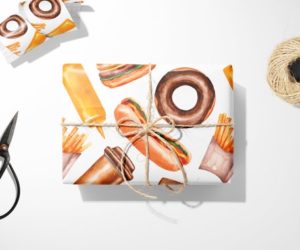 Hotdog, Hamburger and Donut Gift Wrap