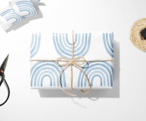 Blue Rainbow Gift Wrap