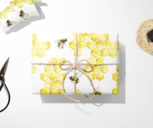 Bee and Honeycomb Gift Wrap