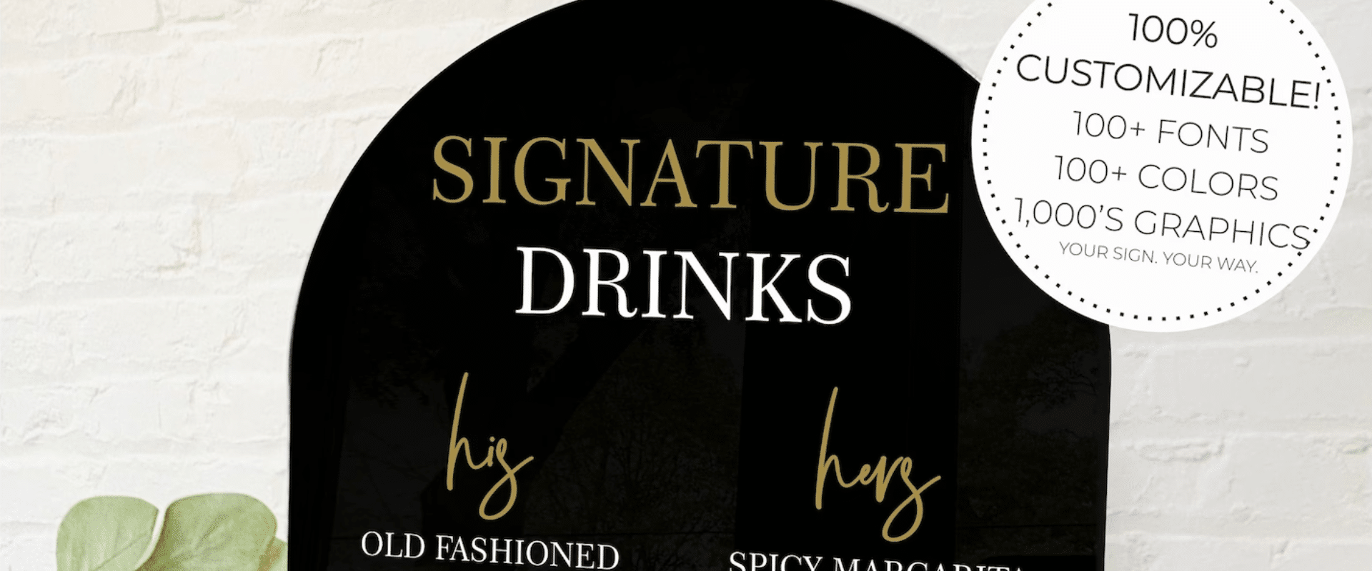 A Signature Drinks Bar sign.