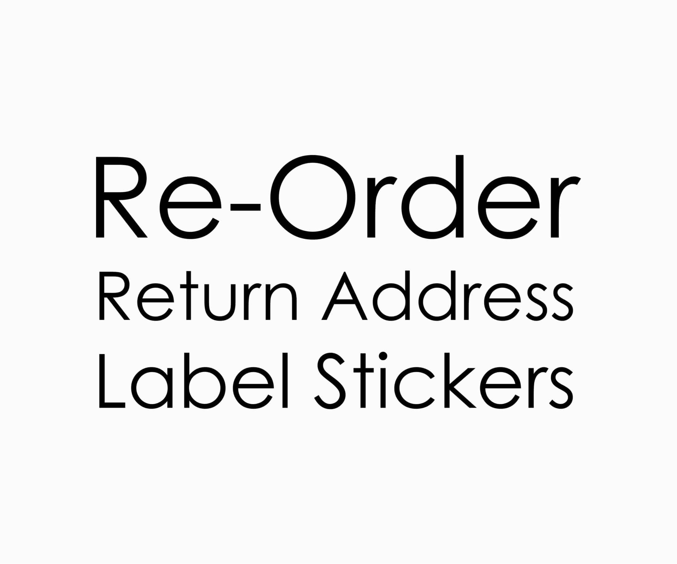 Reorder Reorder Return Address Labels.