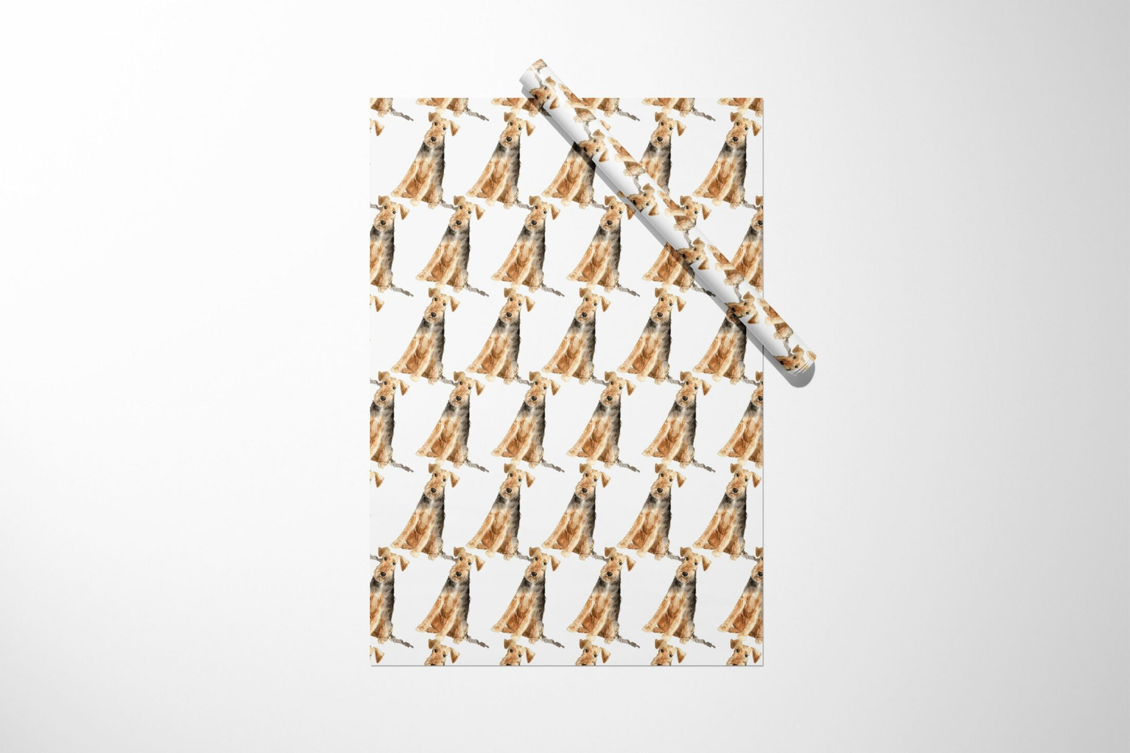 Welsh Terrier Dog Wrapping Paper featuring a Welsh Terrier dog.Product Name: Welsh Terrier Dog Wrapping Paper || Christmas Wrapping Paper Birthday Bridal Baby Shower Wedding Gift Unique For Her Him Girl Boy 03-016-564