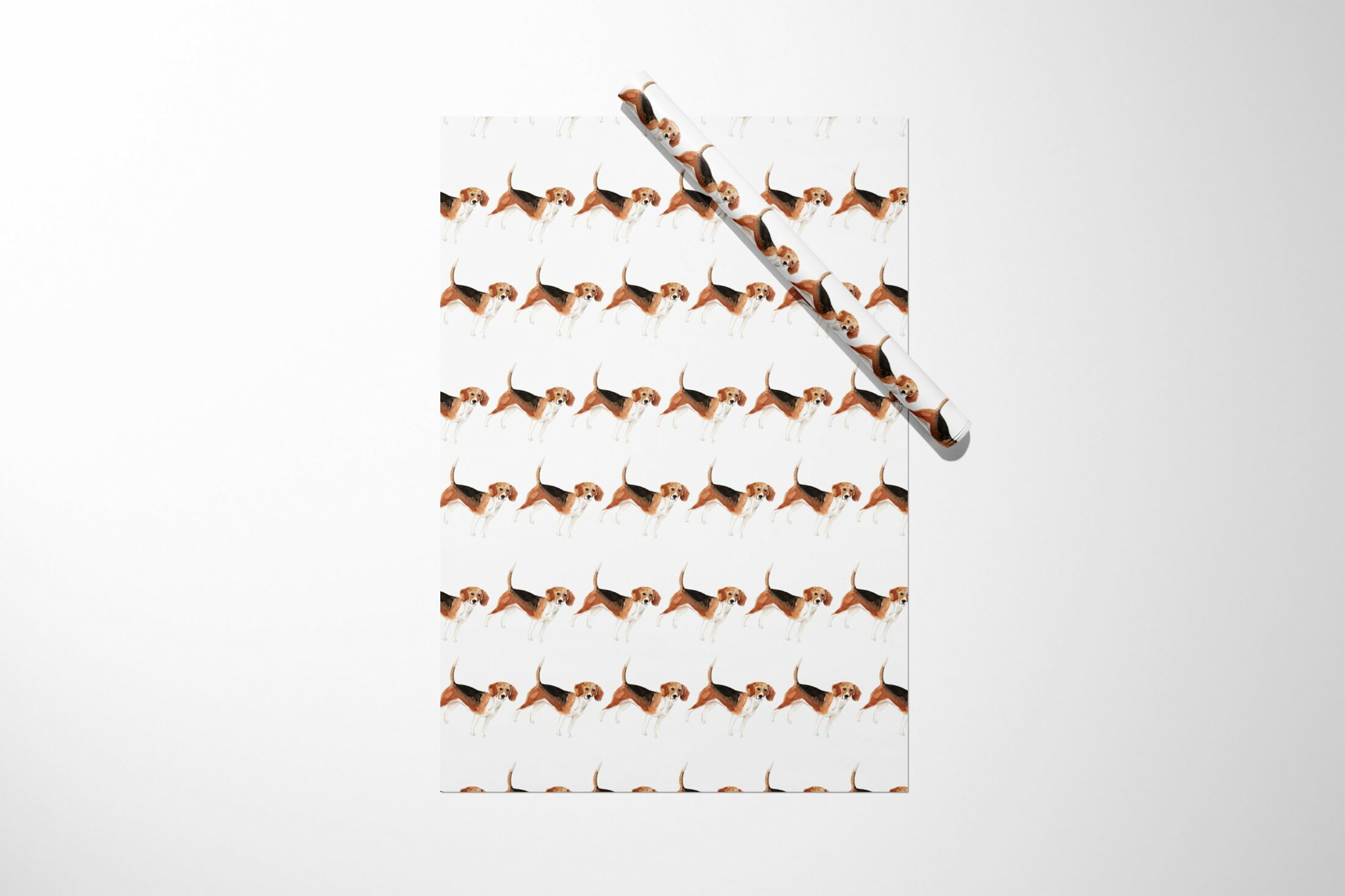 A unique Beagle Dog Wrapping Paper with a beagle dog on it.