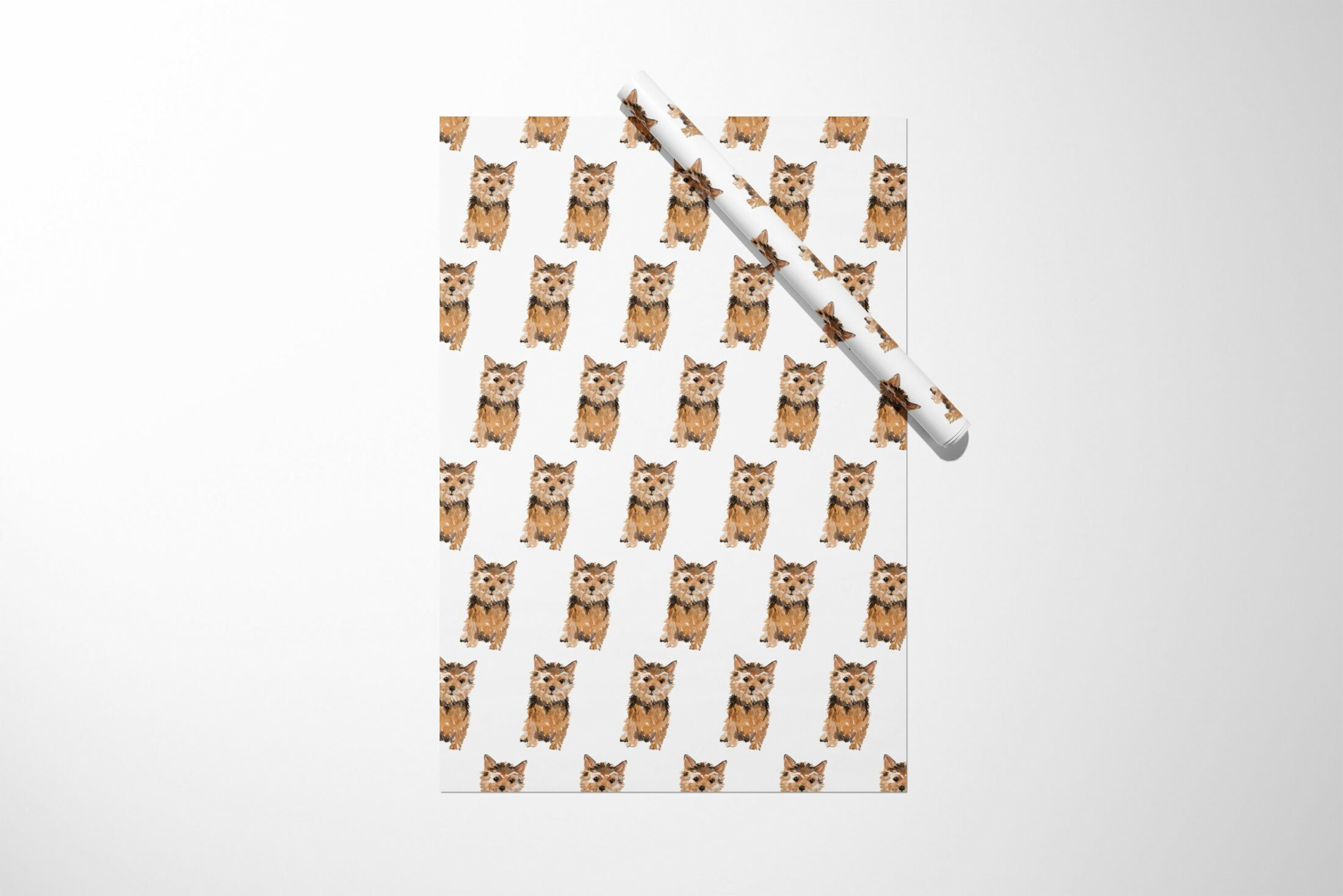 Christmas wrapping paper with a Norfolk Terrier on it. Norfolk Terrier Wrapping Paper || Christmas Wrapping Paper Birthday Bridal Baby Shower Wedding Gift Unique For Her Him Girl Boy 03-016-610