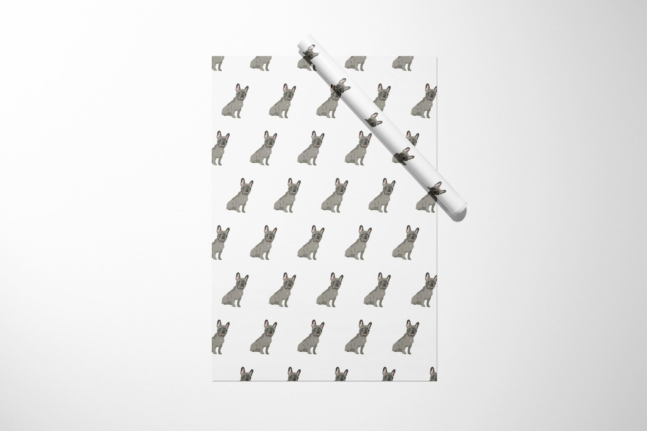 A French Bulldog Wrapping Paper with a French Bulldog on it.