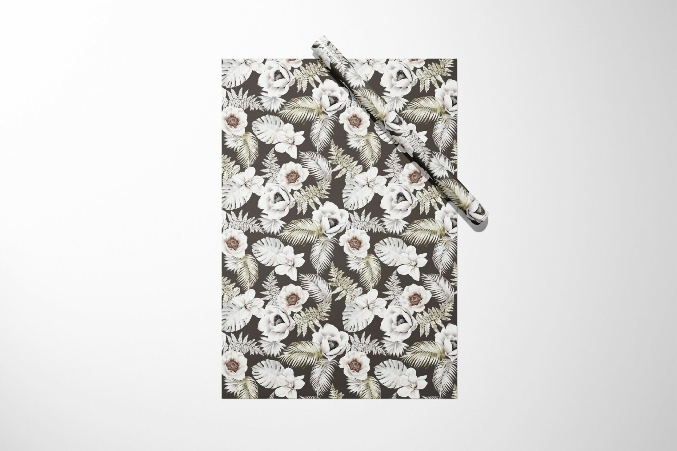 A gift wrap with a Floral Wrapping Paper pattern, perfect for Christmas.